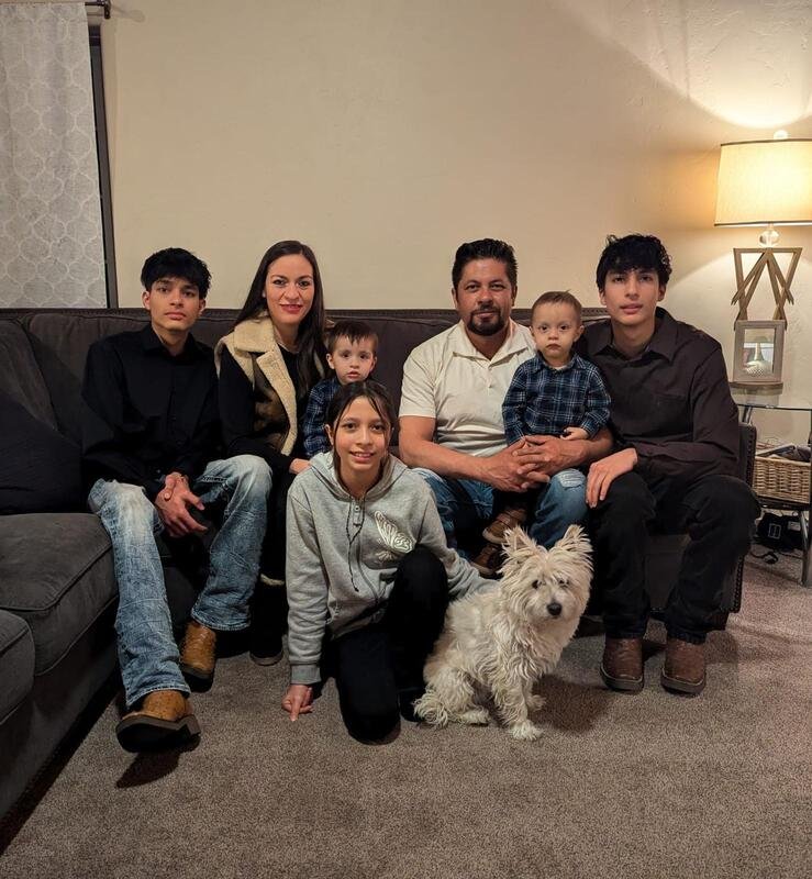 Esau Bejarano Williams with his family, owner of Twins Wood Works in Colorado